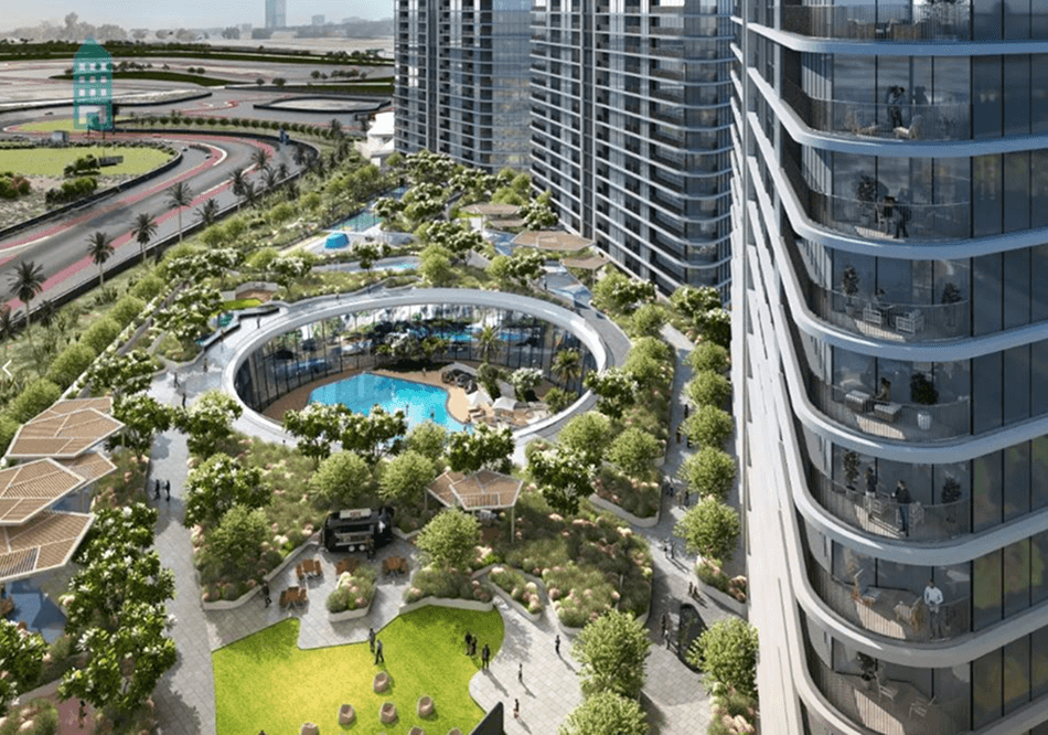 an aerial view of a residential development in dubai